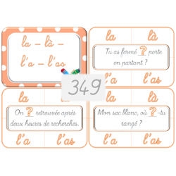 349 - la / là / l'a / l'as