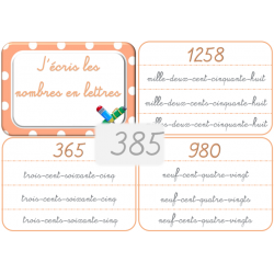 385 - J'écris les nombres...