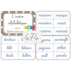 474 - l'ordre alphabétique...