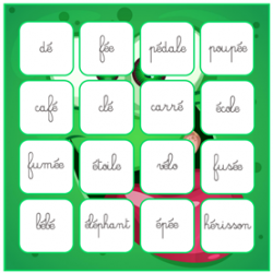 Puzzle de lecture lettre é