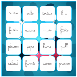 Puzzle de lecture lettre u